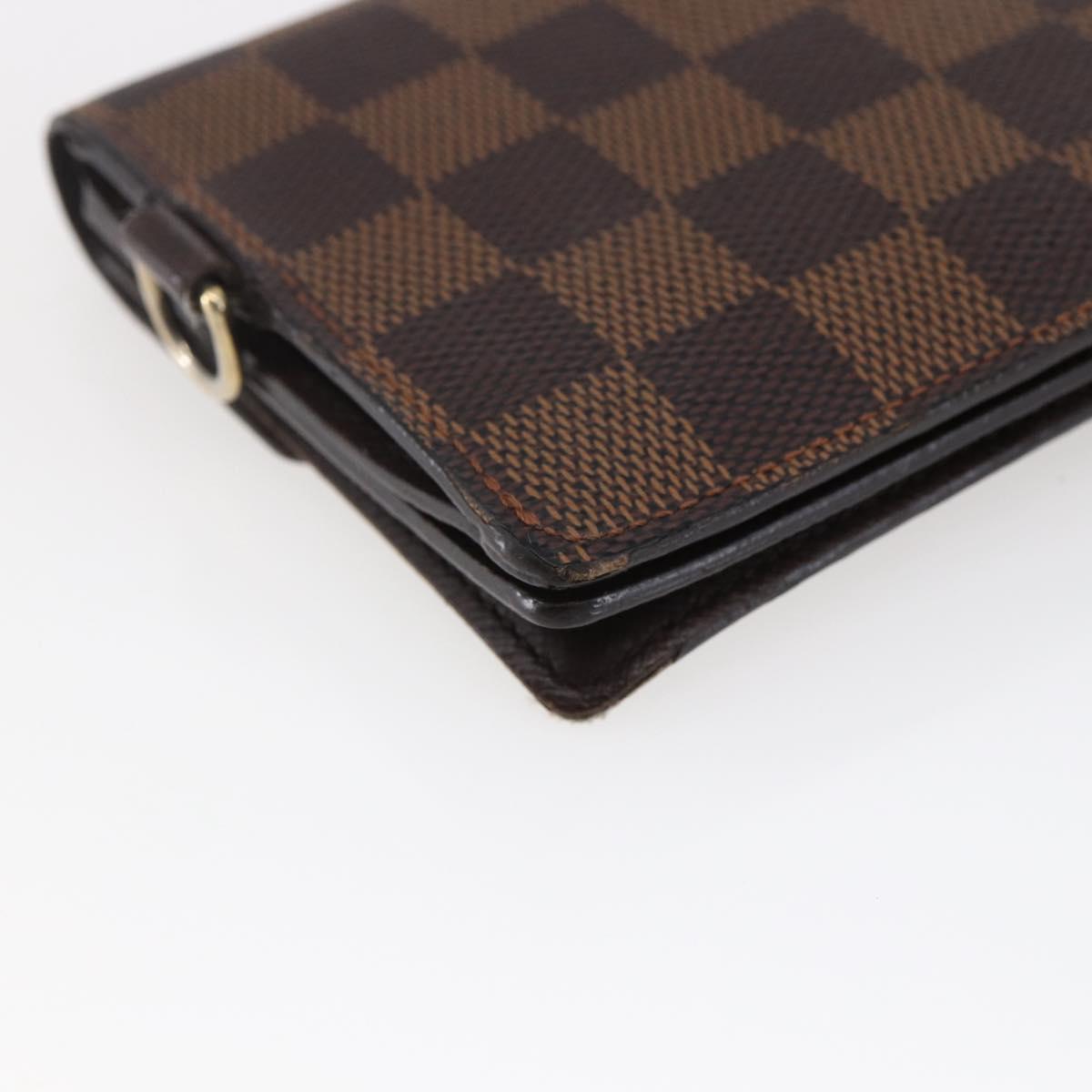 LOUIS VUITTON Damier Ebene Portefeuille Accordion Wallet N60002 LV Auth bs29475