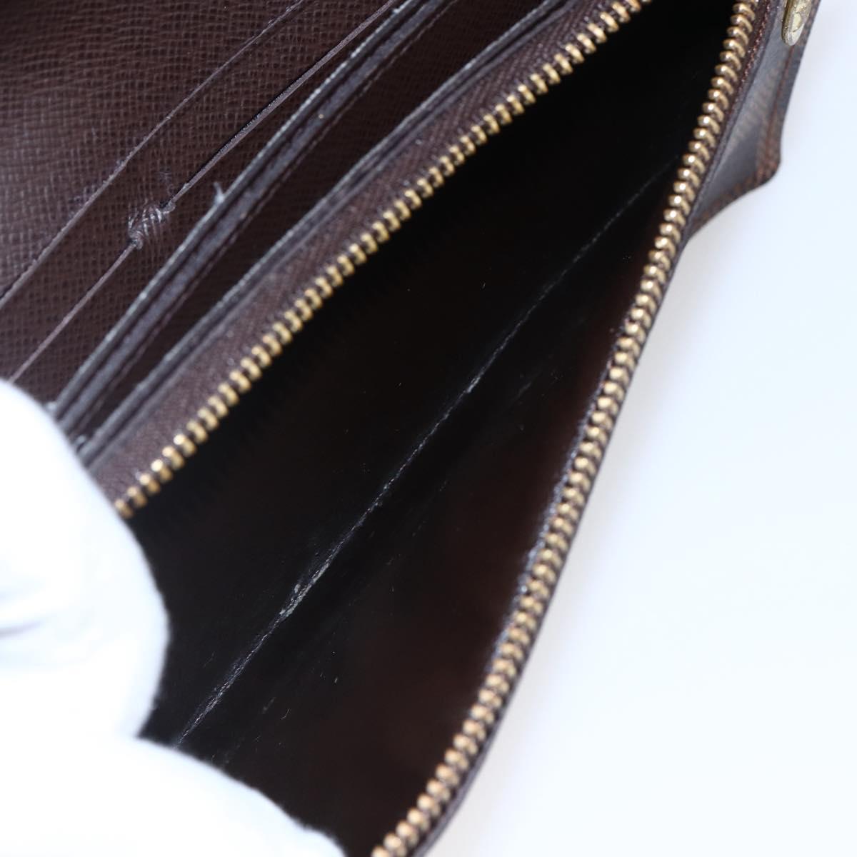 LOUIS VUITTON Damier Ebene Portefeuille Accordion Wallet N60002 LV Auth bs29475