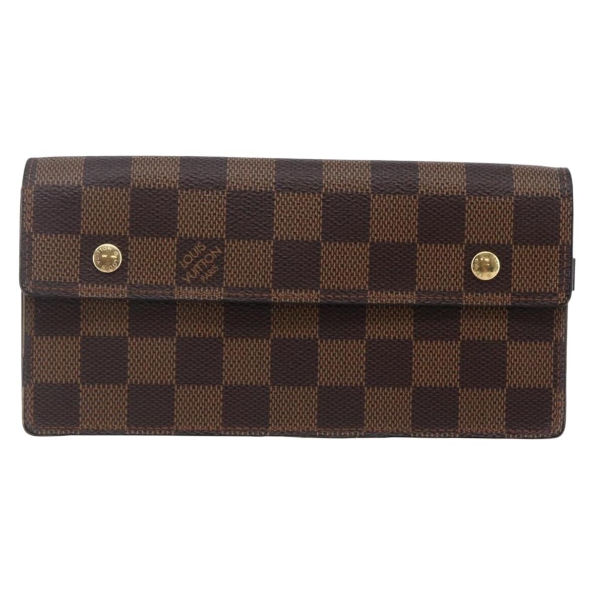 LOUIS VUITTON Damier Ebene Portefeuille Accordion Wallet N60002 LV Auth bs29475