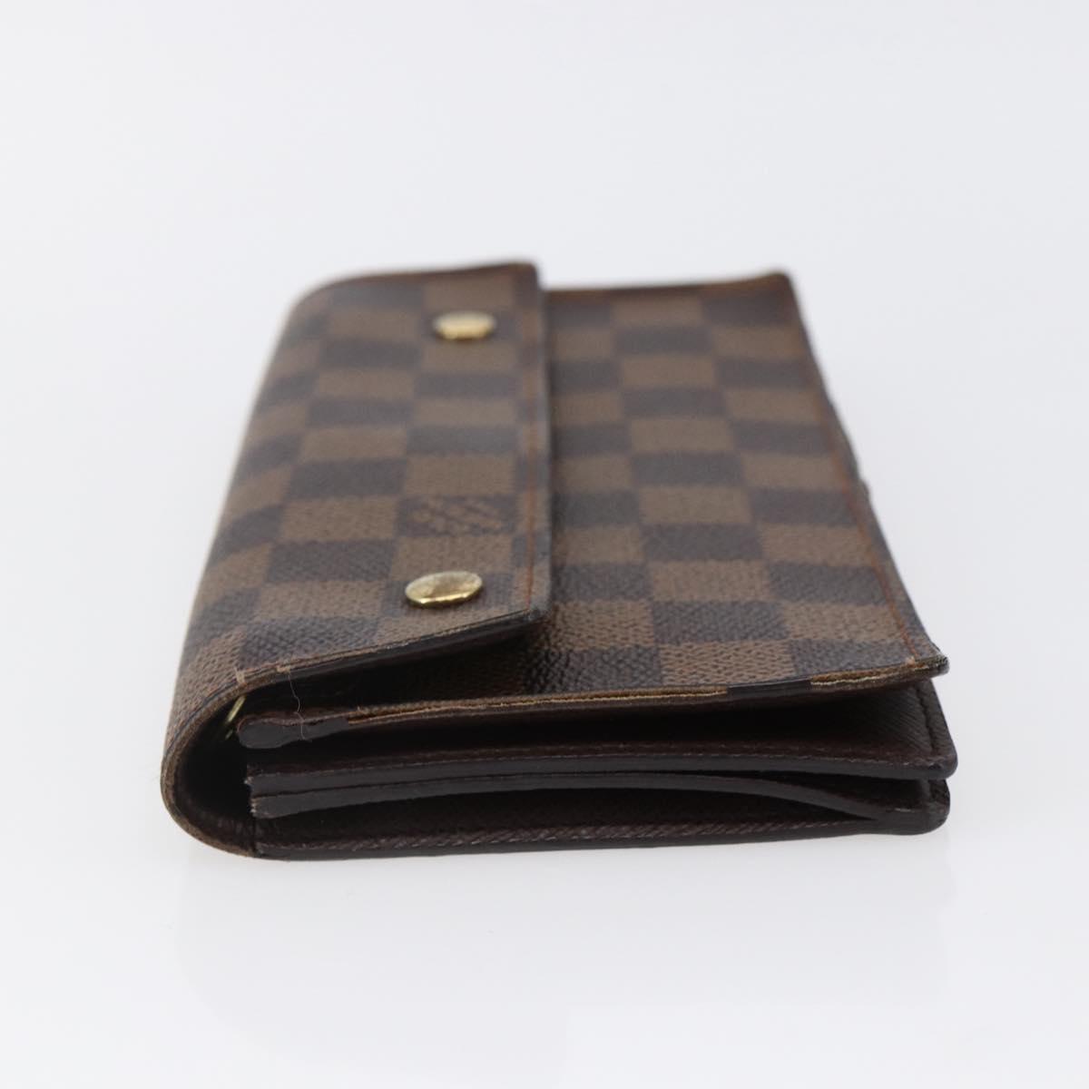 LOUIS VUITTON Damier Ebene Portefeuille Accordion Wallet N60002 LV Auth bs29475