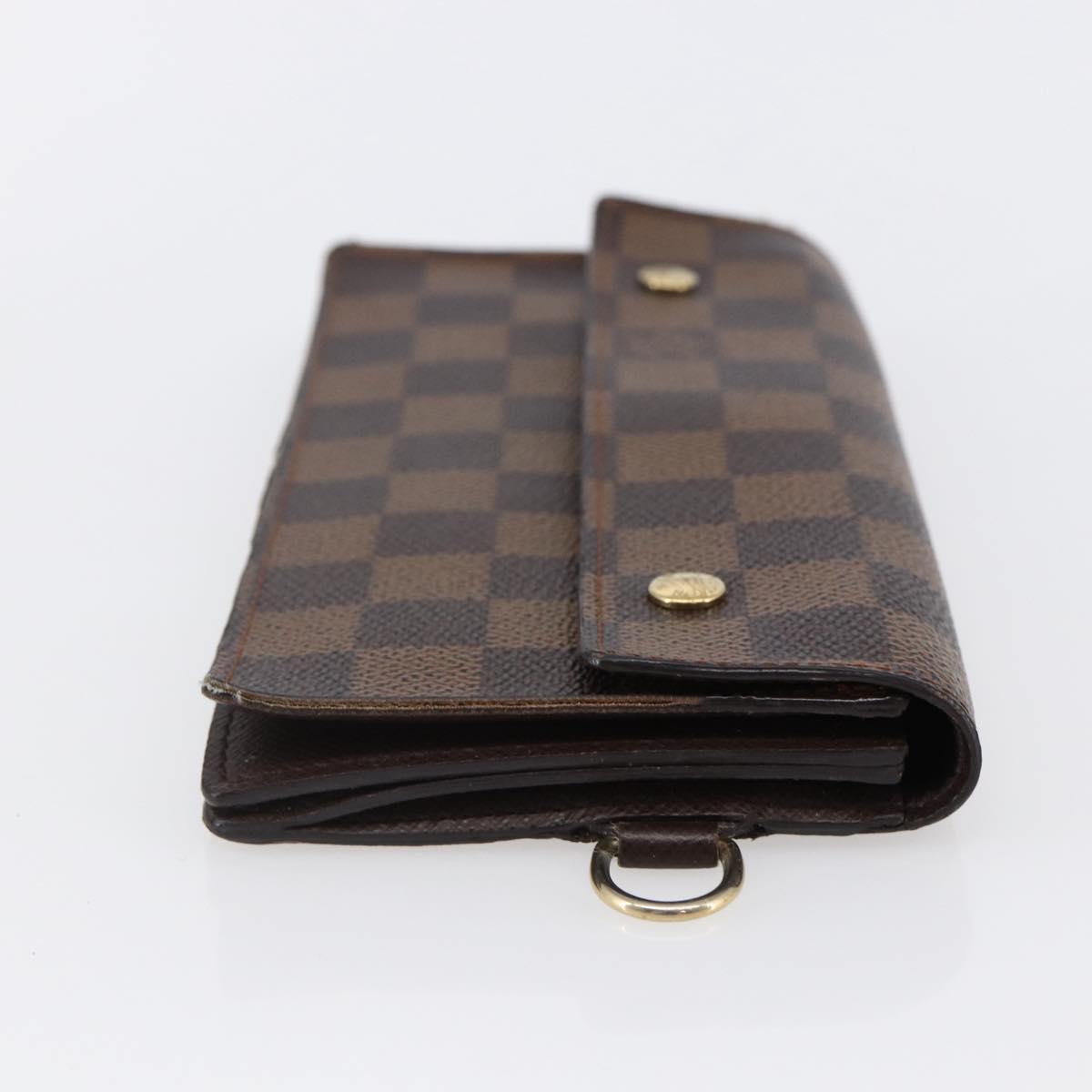 LOUIS VUITTON Damier Ebene Portefeuille Accordion Wallet N60002 LV Auth bs29475