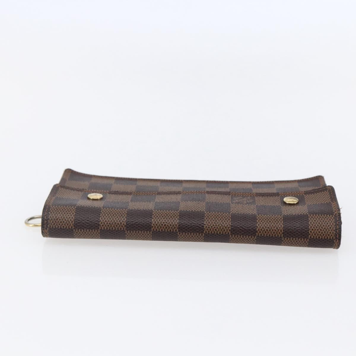 LOUIS VUITTON Damier Ebene Portefeuille Accordion Wallet N60002 LV Auth bs29475