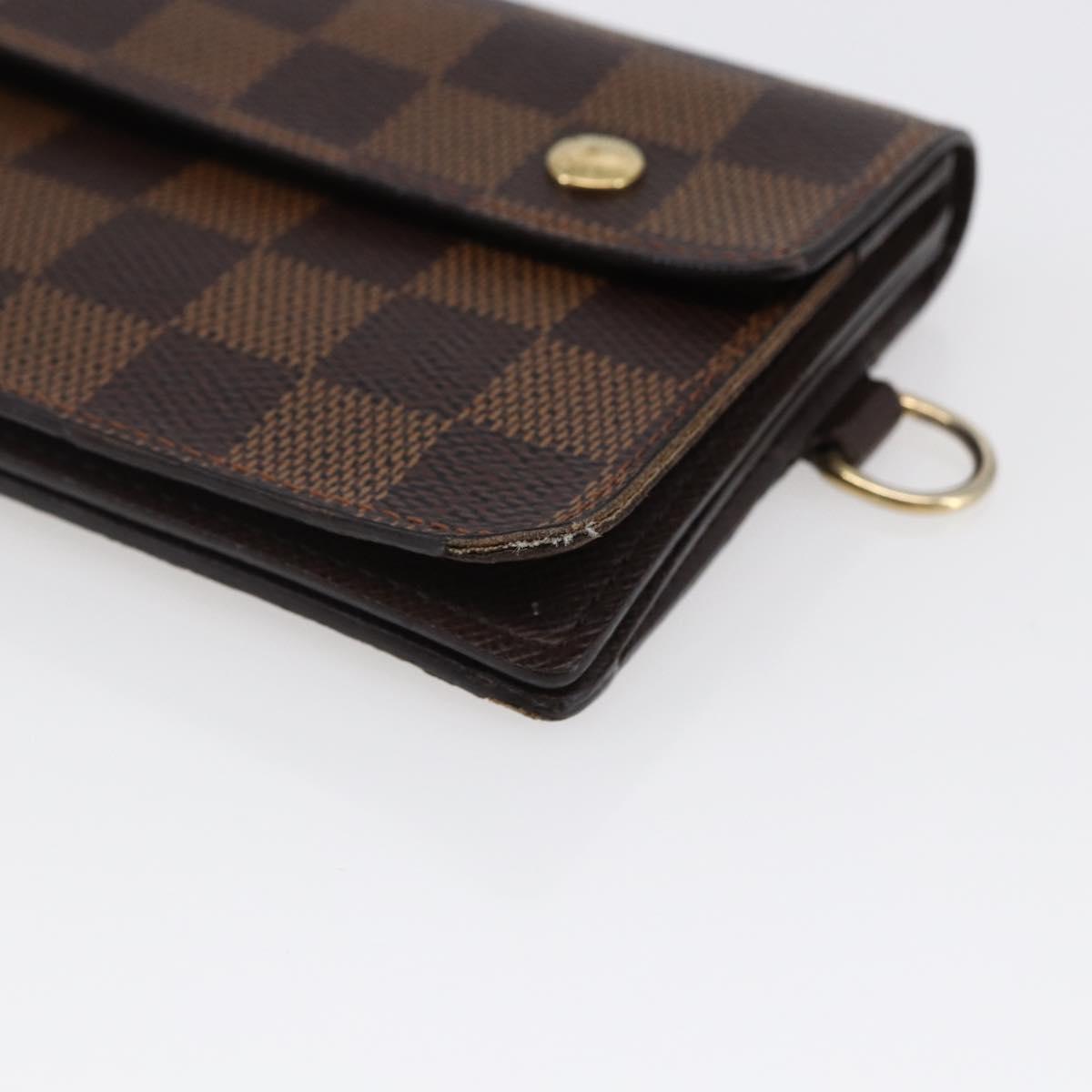 LOUIS VUITTON Damier Ebene Portefeuille Accordion Wallet N60002 LV Auth bs29475