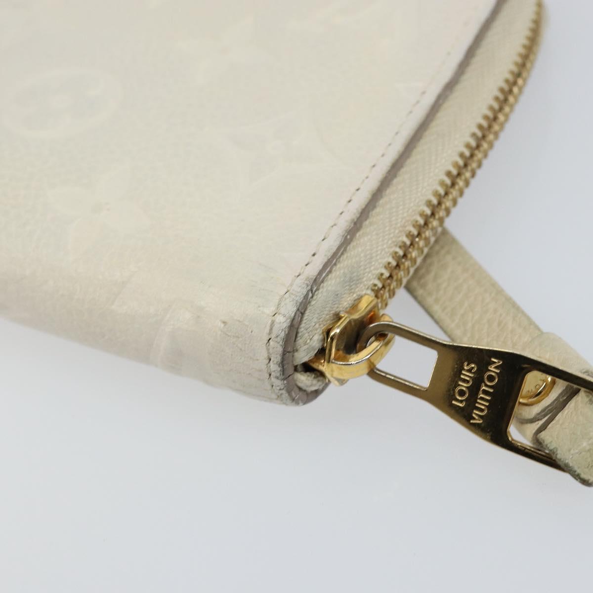 LOUIS VUITTON Empreinte Portefeuille Secret Ron Wallet White M93437 Auth bs29476