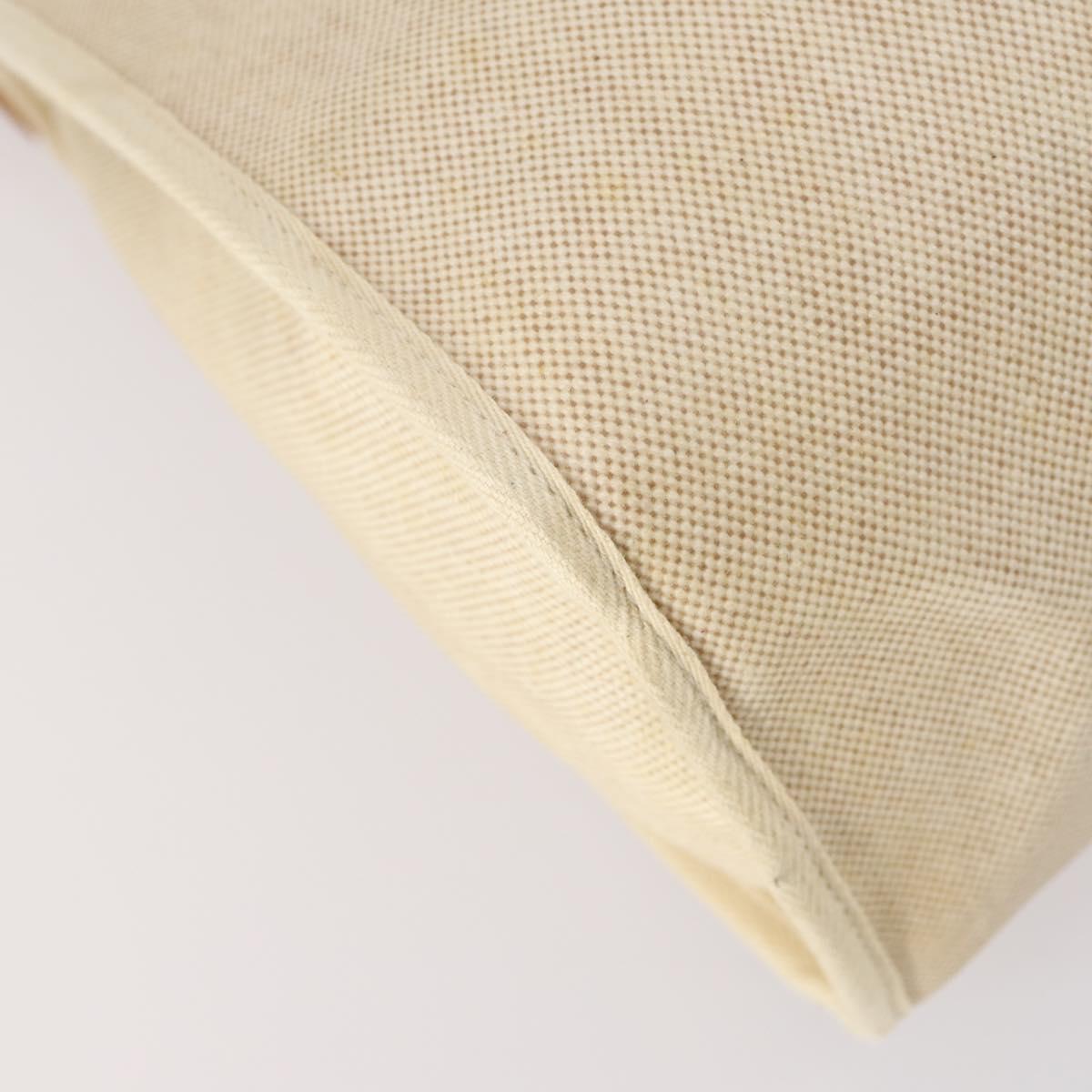 HERMES Tower ash Her bag MM Hand Bag Coated Canvas Beige Auth bs29477