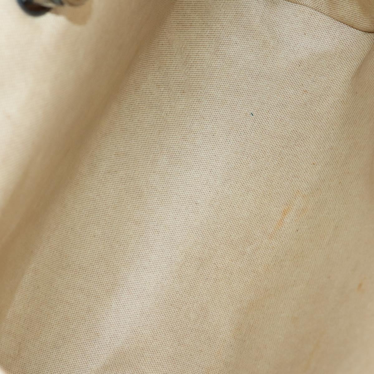 HERMES Tower ash Her bag MM Hand Bag Coated Canvas Beige Auth bs29477