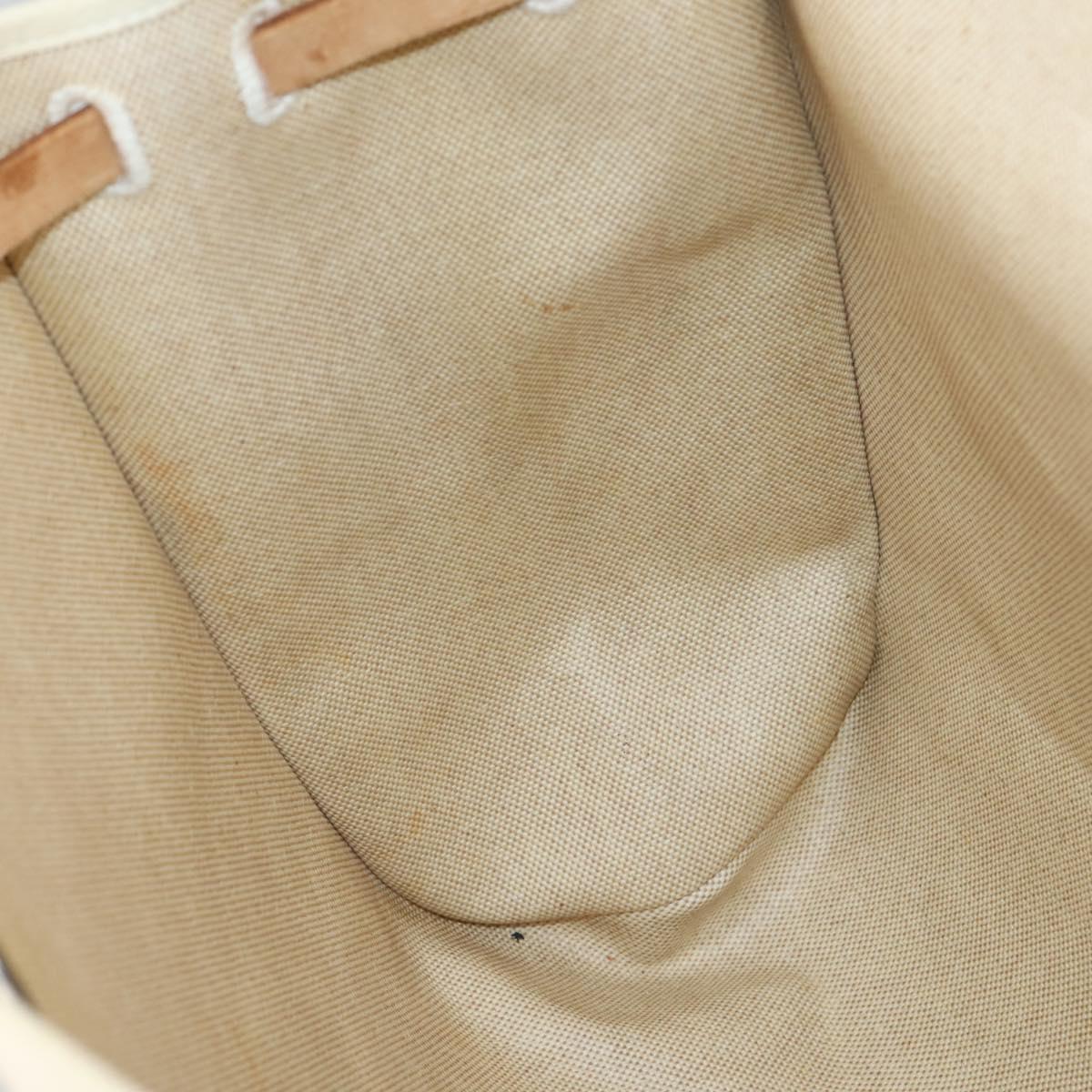 HERMES Tower ash Her bag MM Hand Bag Coated Canvas Beige Auth bs29477