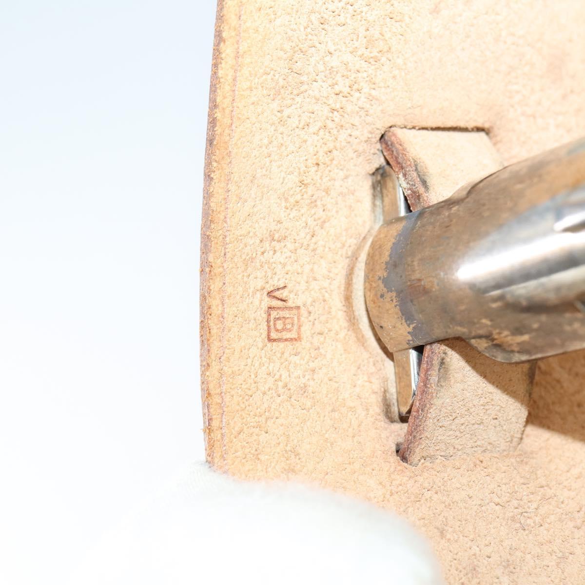 HERMES Tower ash Her bag MM Hand Bag Coated Canvas Beige Auth bs29477