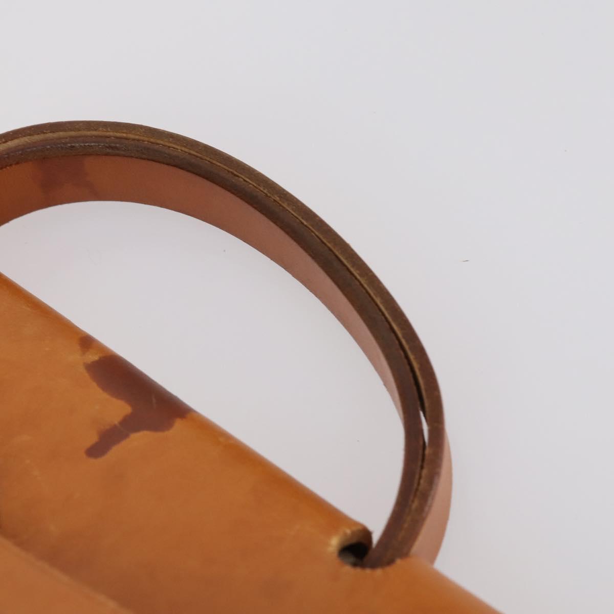 HERMES Tower ash Her bag MM Hand Bag Coated Canvas Beige Auth bs29477