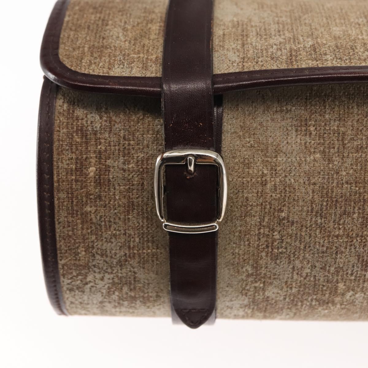 CHANEL Hand Bag Coated Canvas Beige Silver CC Auth bs29479