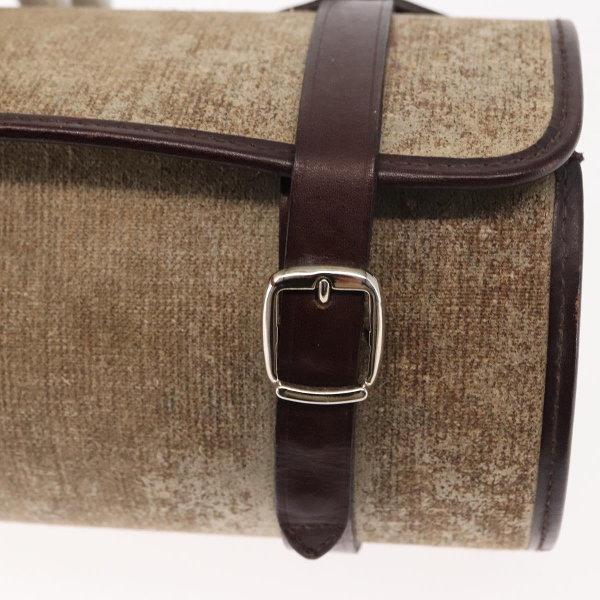 CHANEL Hand Bag Coated Canvas Beige Silver CC Auth bs29479