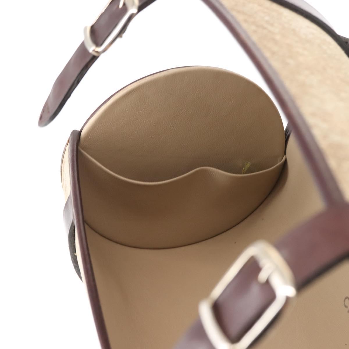 CHANEL Hand Bag Coated Canvas Beige Silver CC Auth bs29479
