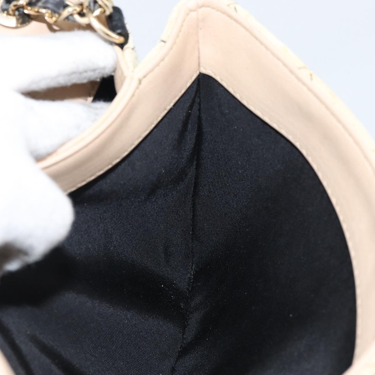 CHANEL Matelasse Chain Shoulder Bag Suede Beige gold CC Auth bs29483