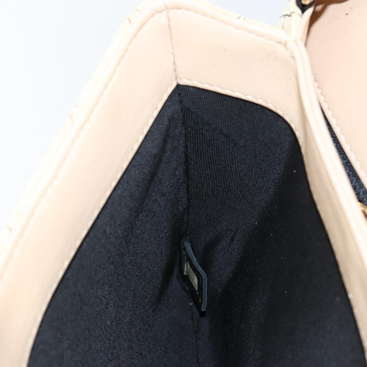 CHANEL Matelasse Chain Shoulder Bag Suede Beige gold CC Auth bs29483