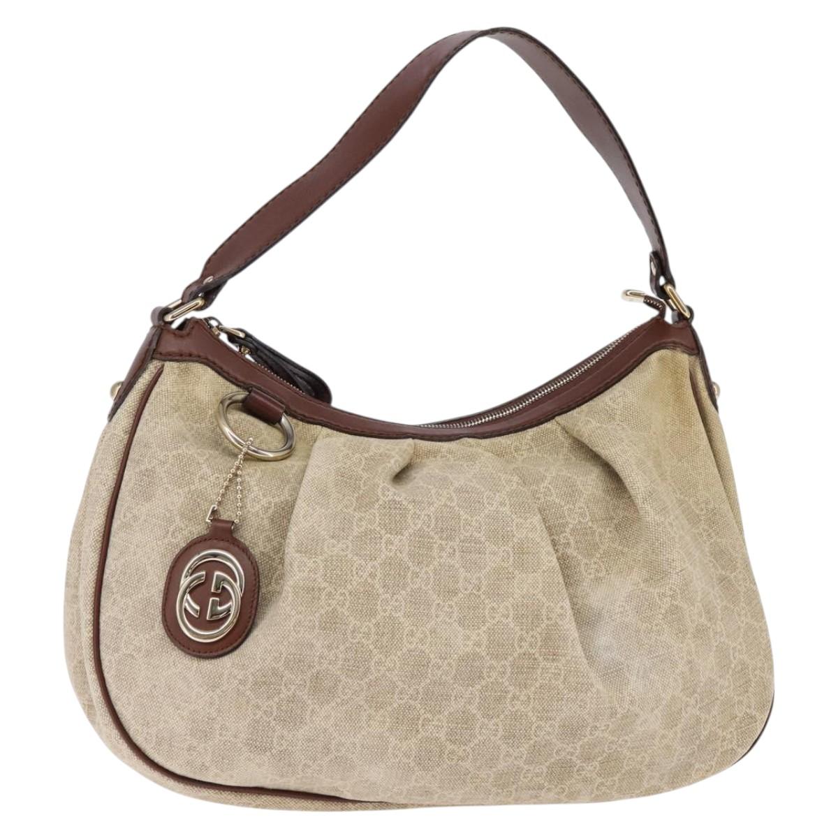 GUCCI Sukey GG Canvas Shoulder Bag Beige Gold 232955 Auth bs29486
