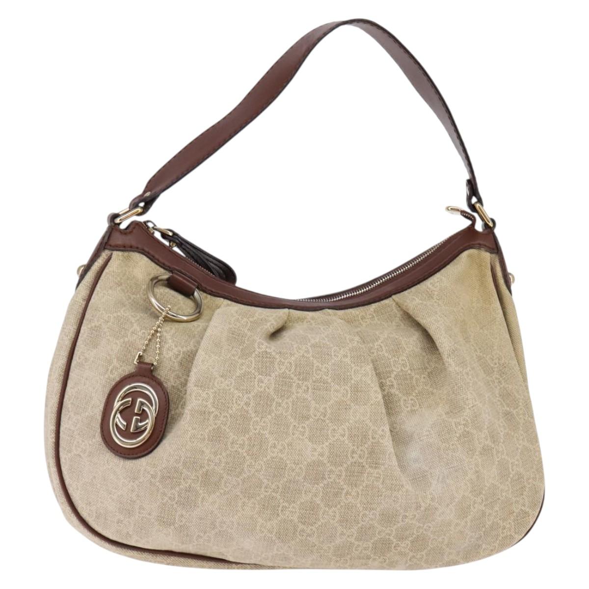 GUCCI Sukey GG Canvas Shoulder Bag Beige Gold 232955 Auth bs29486