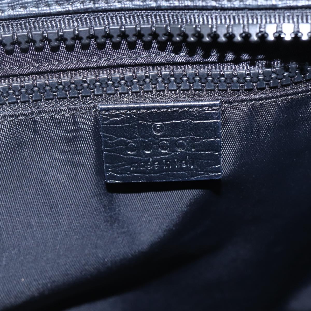 GUCCI GG Supreme Tote Bag PVC Leather 2way Black 162785 Auth bs29492