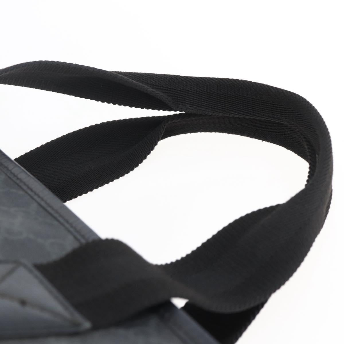 GUCCI GG Supreme Tote Bag PVC Leather 2way Black 162785 Auth bs29492