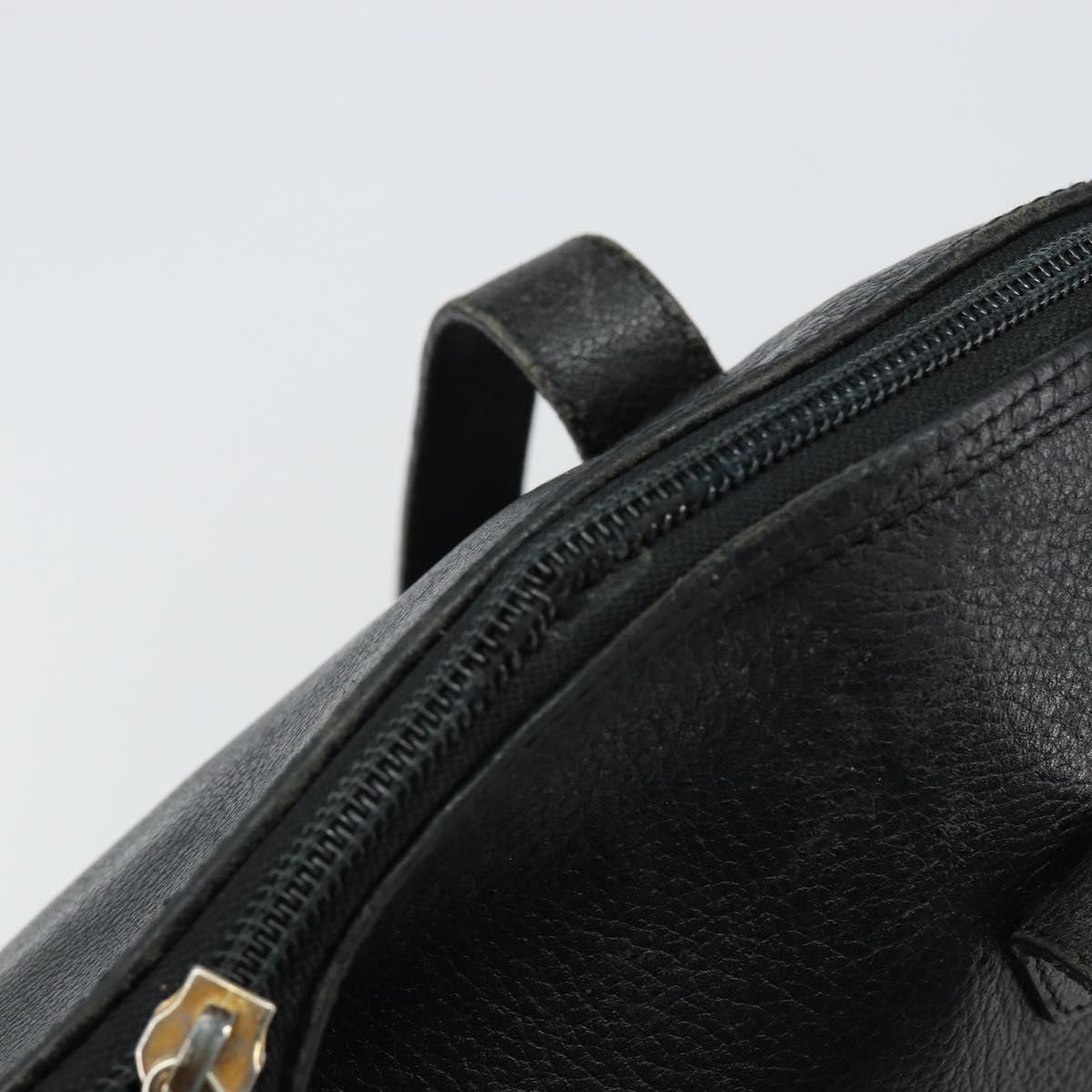 SAINT LAURENT Tote Bag Leather Black Gold Auth bs29495