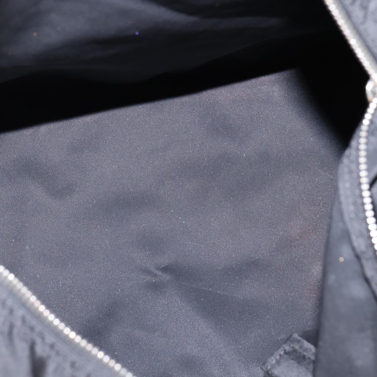 PRADA Boston Bag Nylon Black Silver Auth bs29500