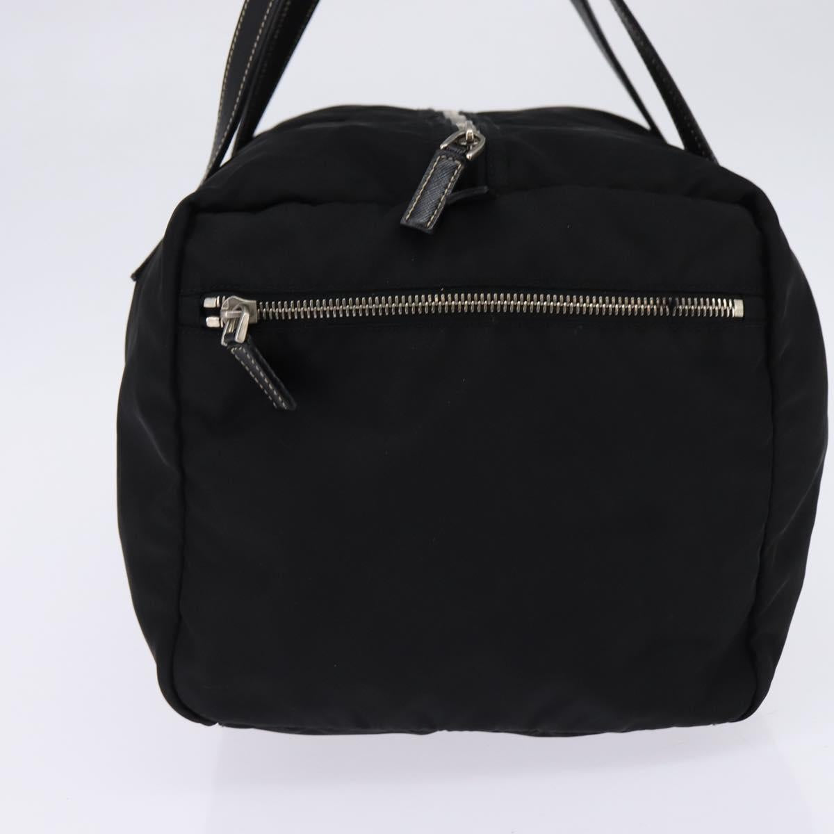 PRADA Boston Bag Nylon Black Silver Auth bs29500