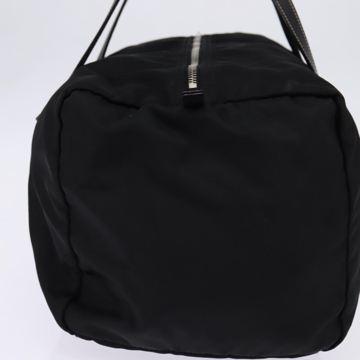 PRADA Boston Bag Nylon Black Silver Auth bs29500