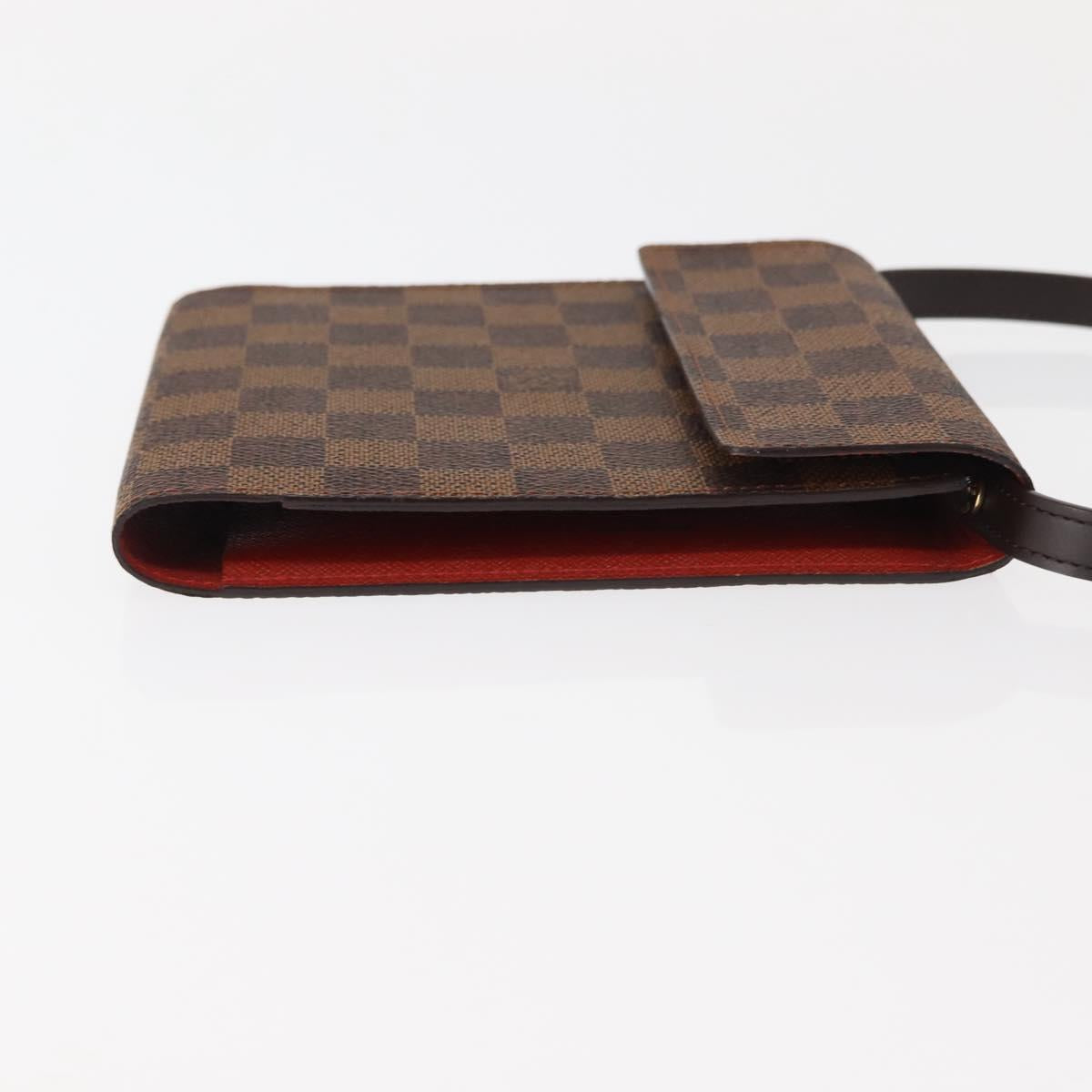 LOUIS VUITTON Damier Ebene CD Holder Pouch N62935 LV Auth bs29503
