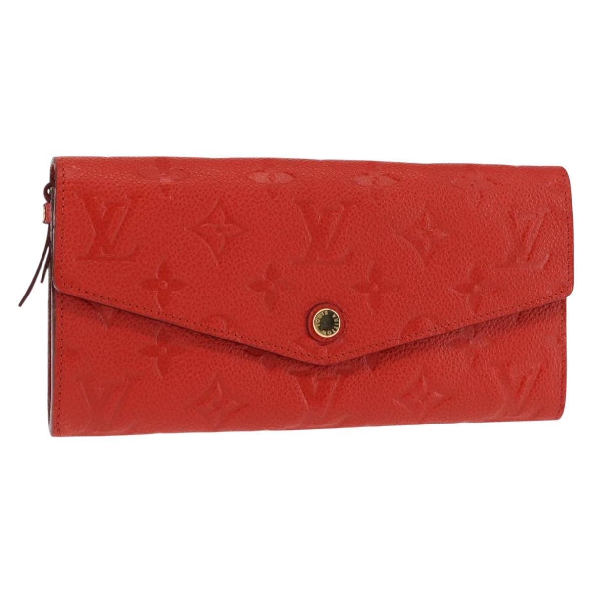 LOUIS VUITTON Monogram Empreinte Portefeuille Curieuse Red M60300 Auth bs29504