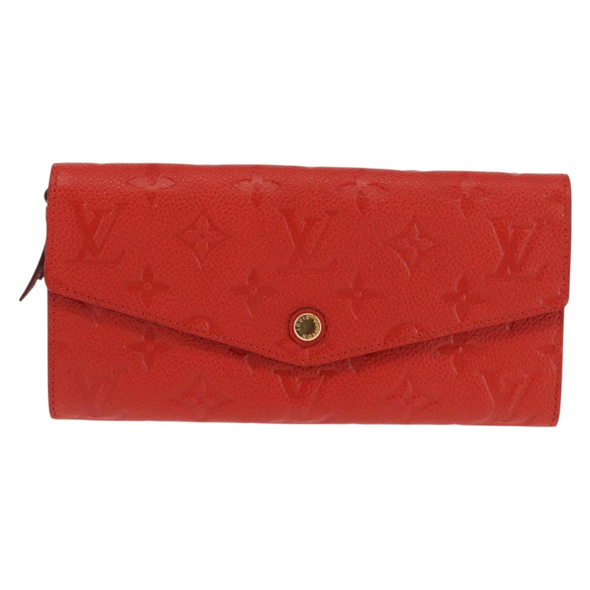 LOUIS VUITTON Monogram Empreinte Portefeuille Curieuse Red M60300 Auth bs29504