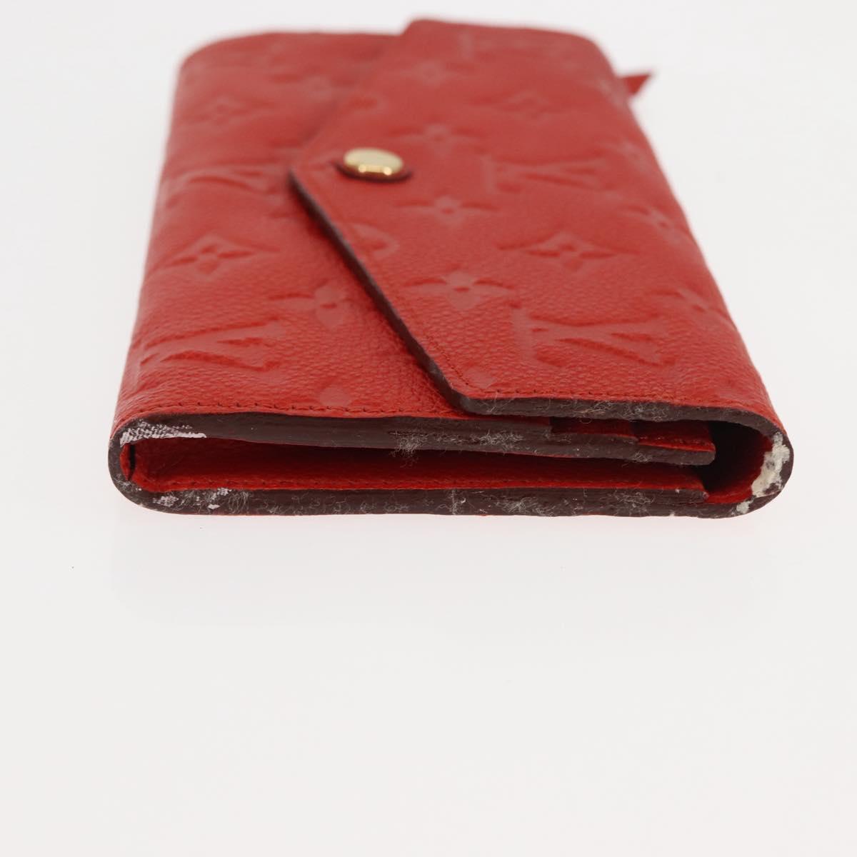 LOUIS VUITTON Monogram Empreinte Portefeuille Curieuse Red M60300 Auth bs29504