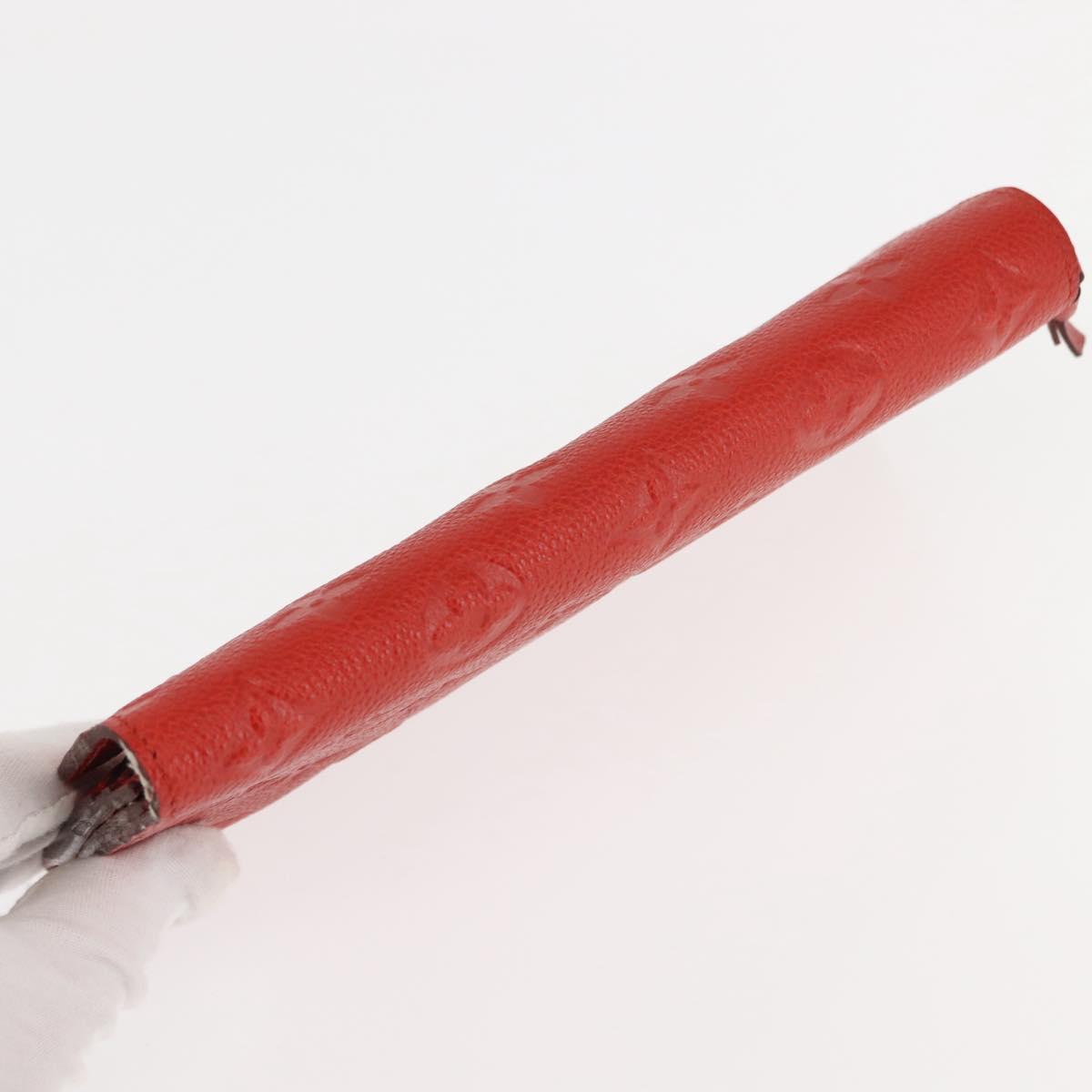 LOUIS VUITTON Monogram Empreinte Portefeuille Curieuse Red M60300 Auth bs29504