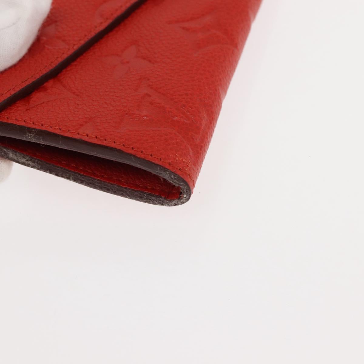 LOUIS VUITTON Monogram Empreinte Portefeuille Curieuse Red M60300 Auth bs29504