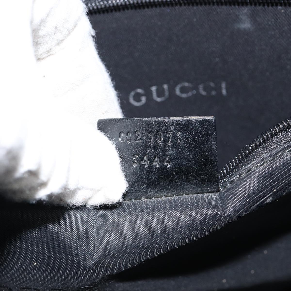 GUCCI Jackie Shoulder Bag Nylon Black Silver 002 1073 3444 Auth bs29509