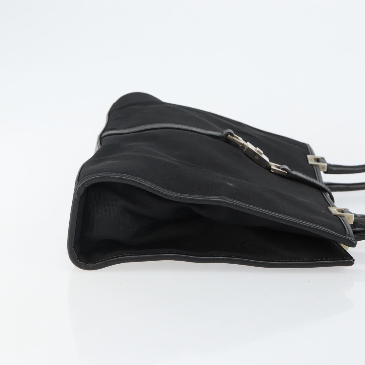 GUCCI Jackie Shoulder Bag Nylon Black Silver 002 1073 3444 Auth bs29509