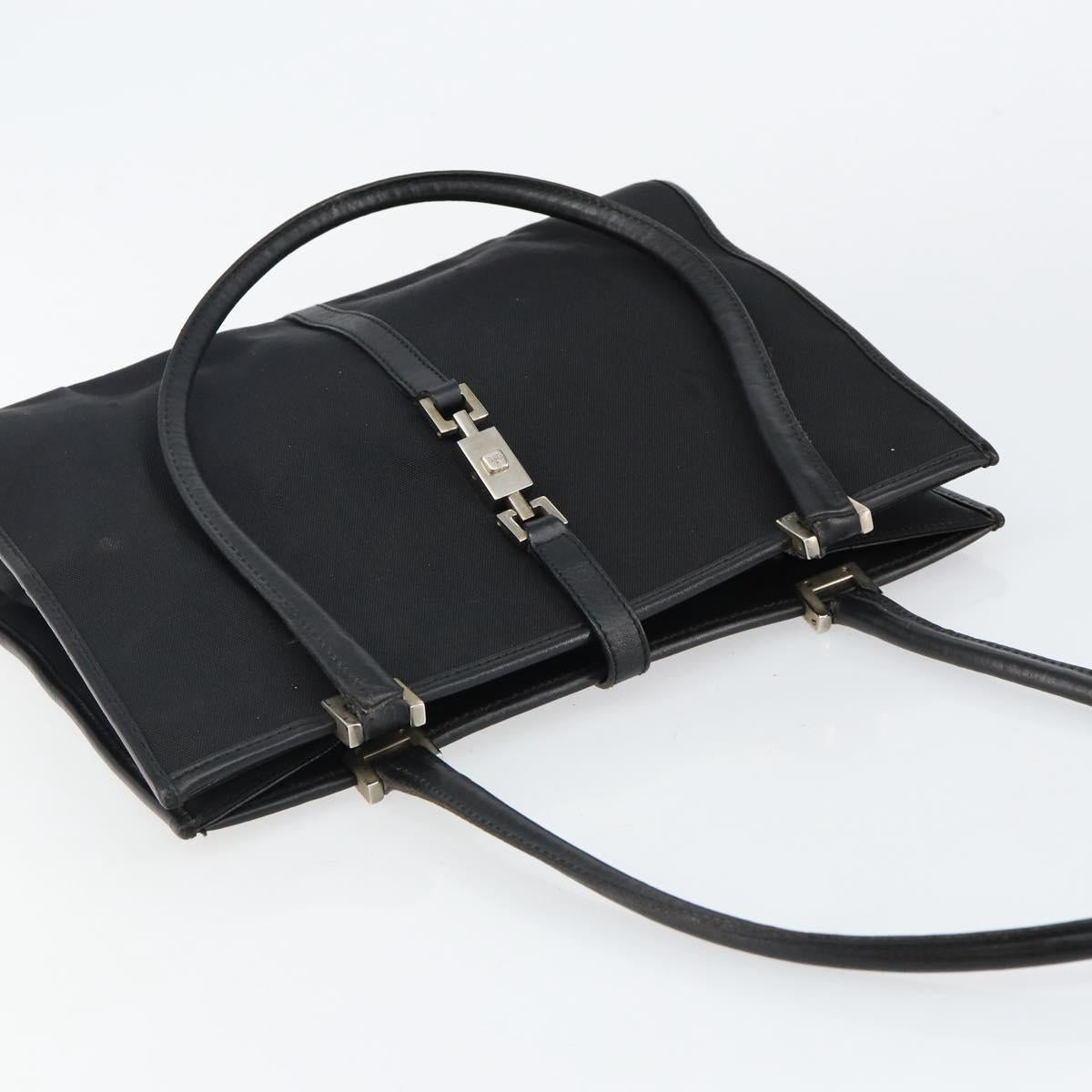GUCCI Jackie Shoulder Bag Nylon Black Silver 002 1073 3444 Auth bs29509