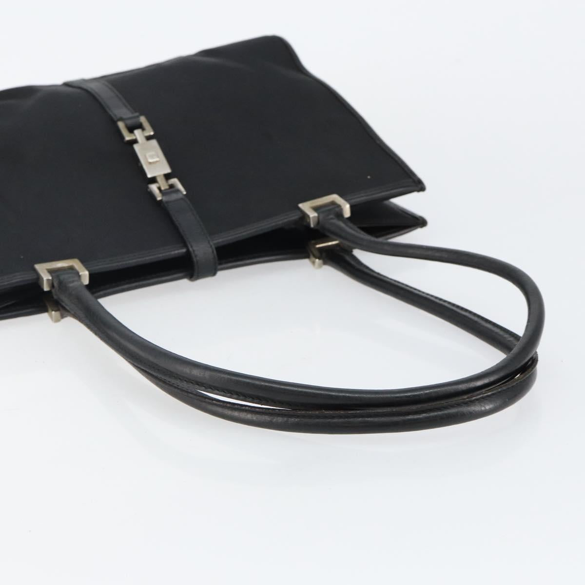 GUCCI Jackie Shoulder Bag Nylon Black Silver 002 1073 3444 Auth bs29509