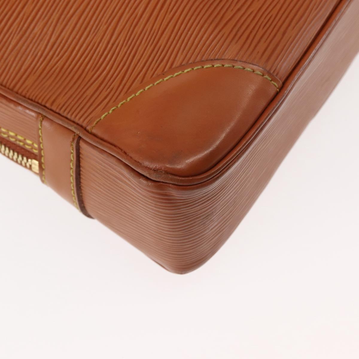 LOUIS VUITTON Epi Porte Documents Voyage Bag Zipangu Gold M54478 Auth bs29515