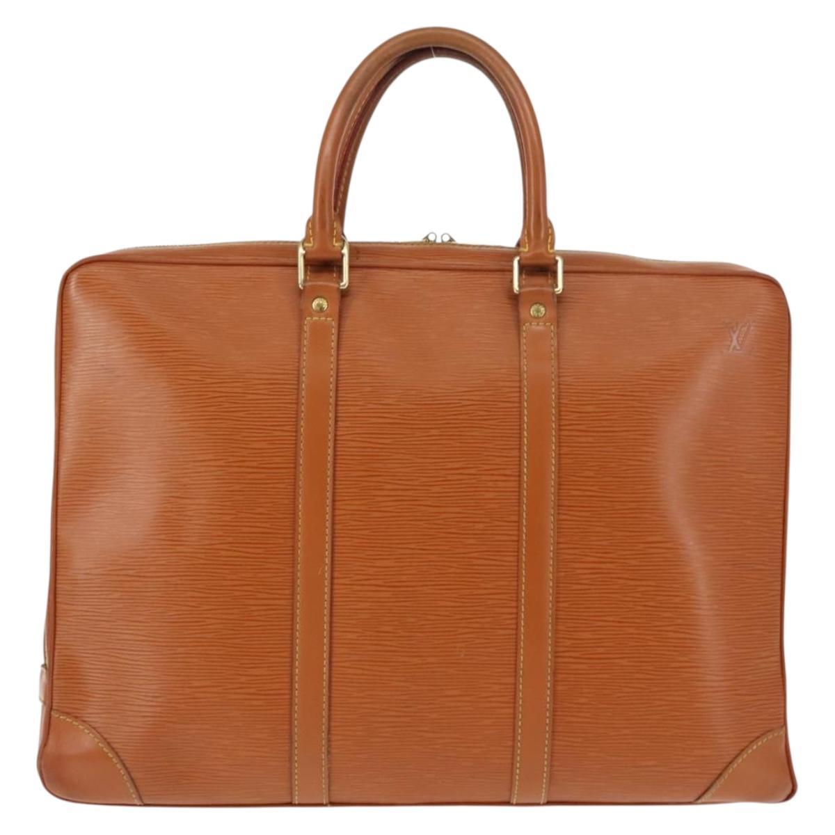 LOUIS VUITTON Epi Porte Documents Voyage Bag Zipangu Gold M54478 Auth bs29515