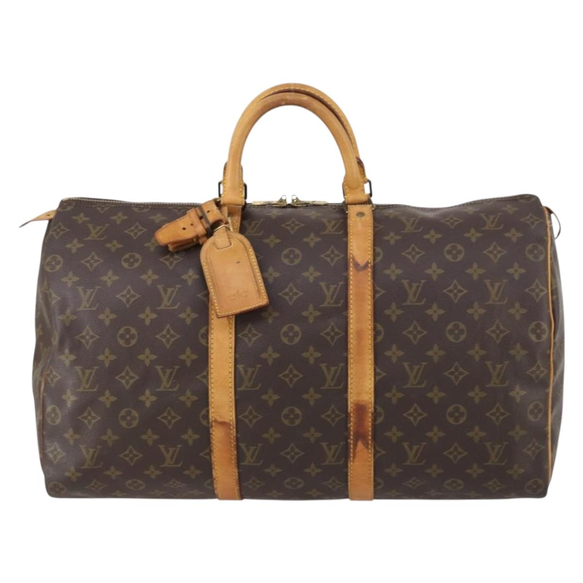 LOUIS VUITTON Monogram Keepall 50 Boston Bag M41426 LV Auth bs29527