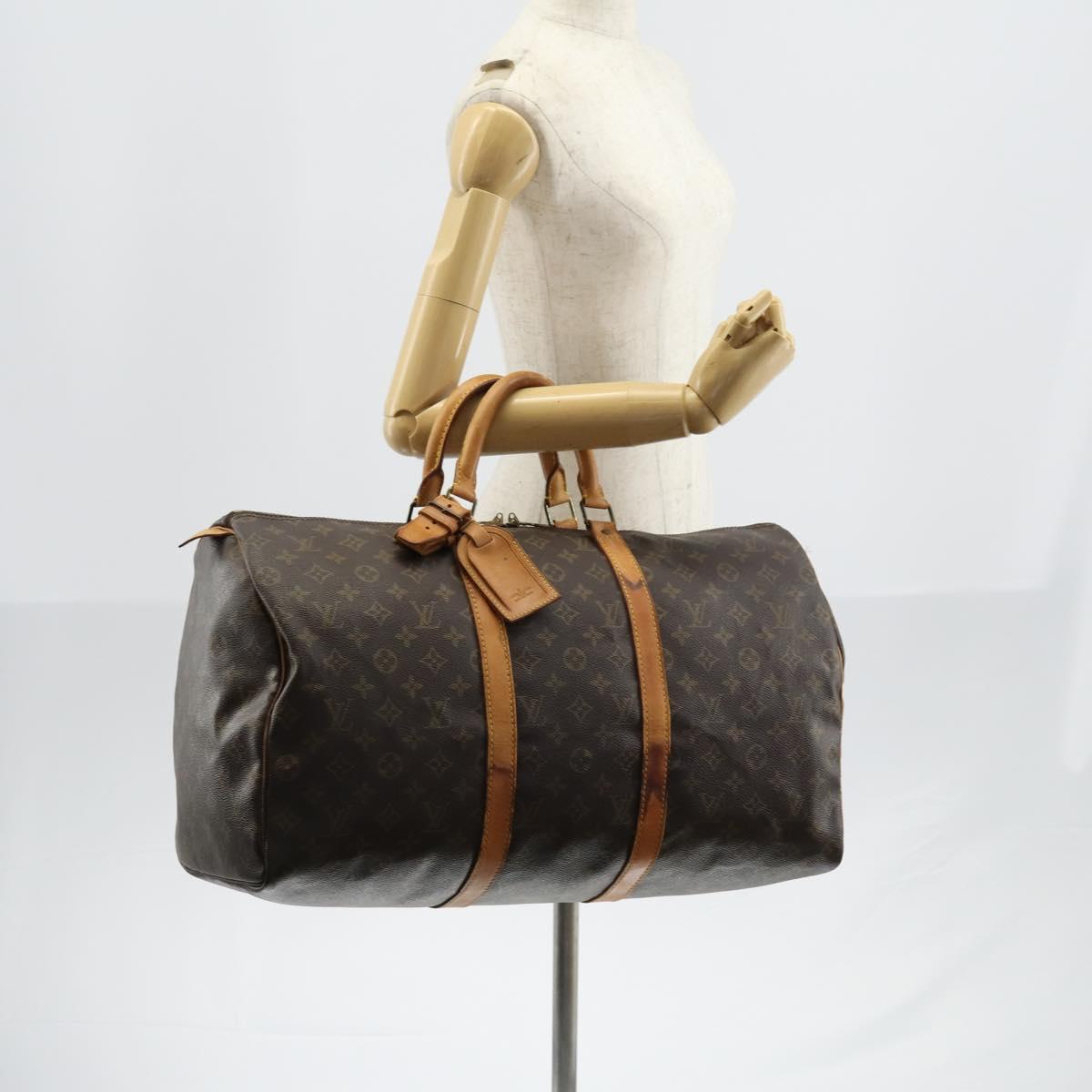 LOUIS VUITTON Monogram Keepall 50 Boston Bag M41426 LV Auth bs29527