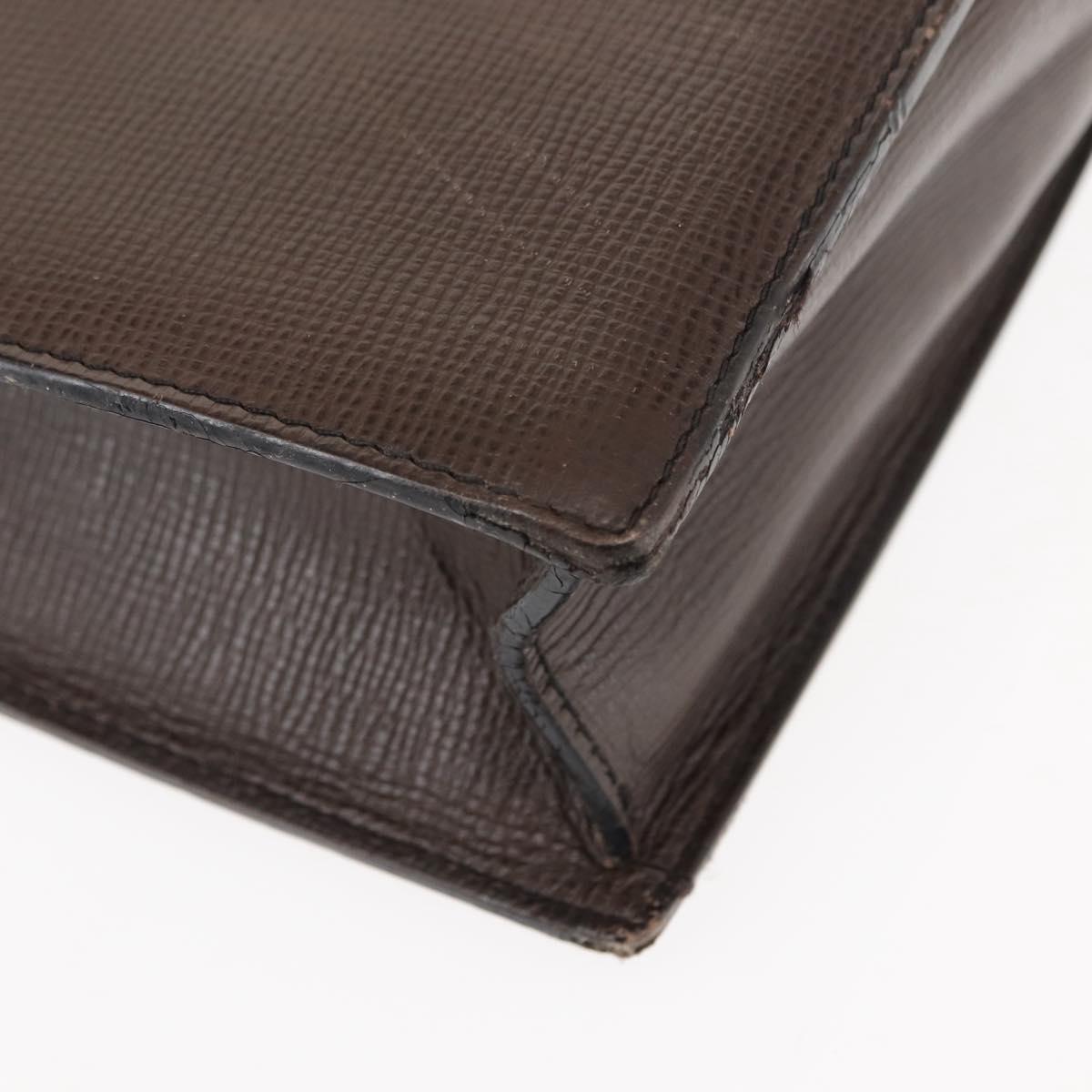 LOEWE Briefcase Leather Dark Brown Auth bs29533