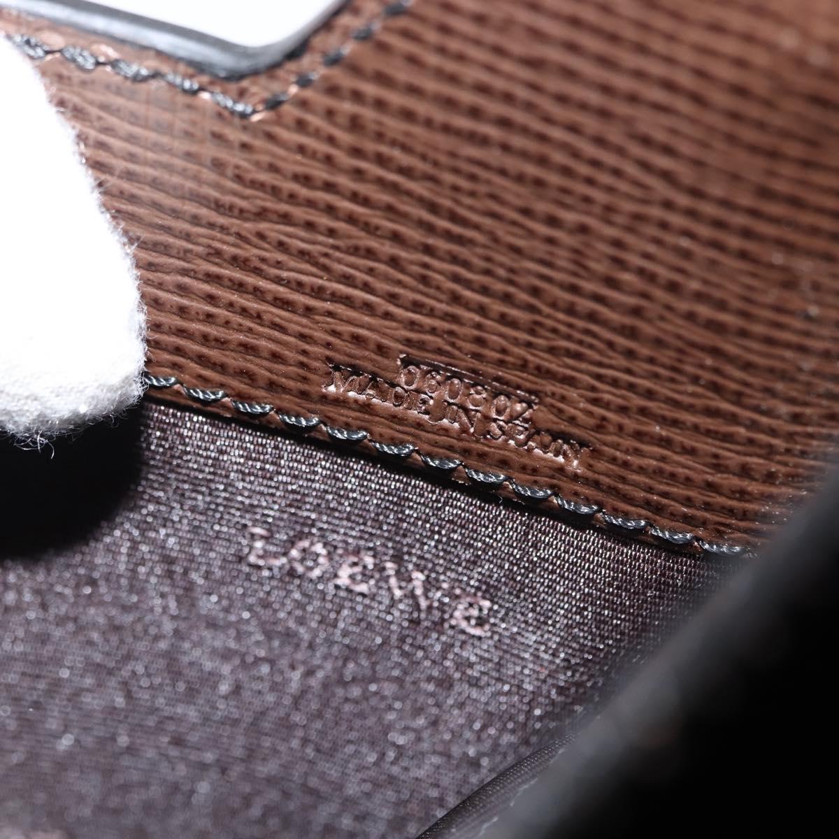 LOEWE Briefcase Leather Dark Brown Auth bs29533