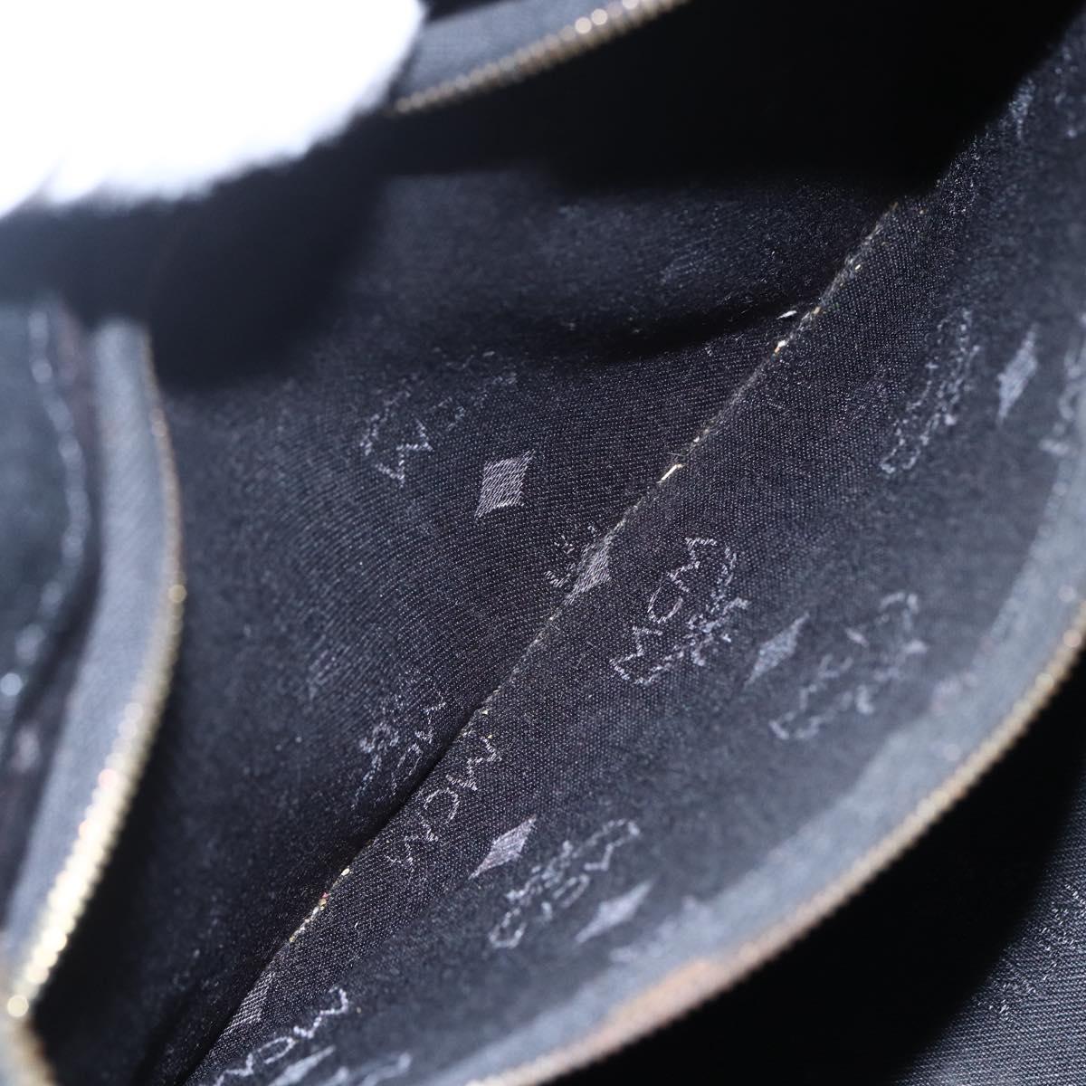 MCM Logogram Vicetos Mini Boston Bag PVC 2way Black Gold Auth bs29534