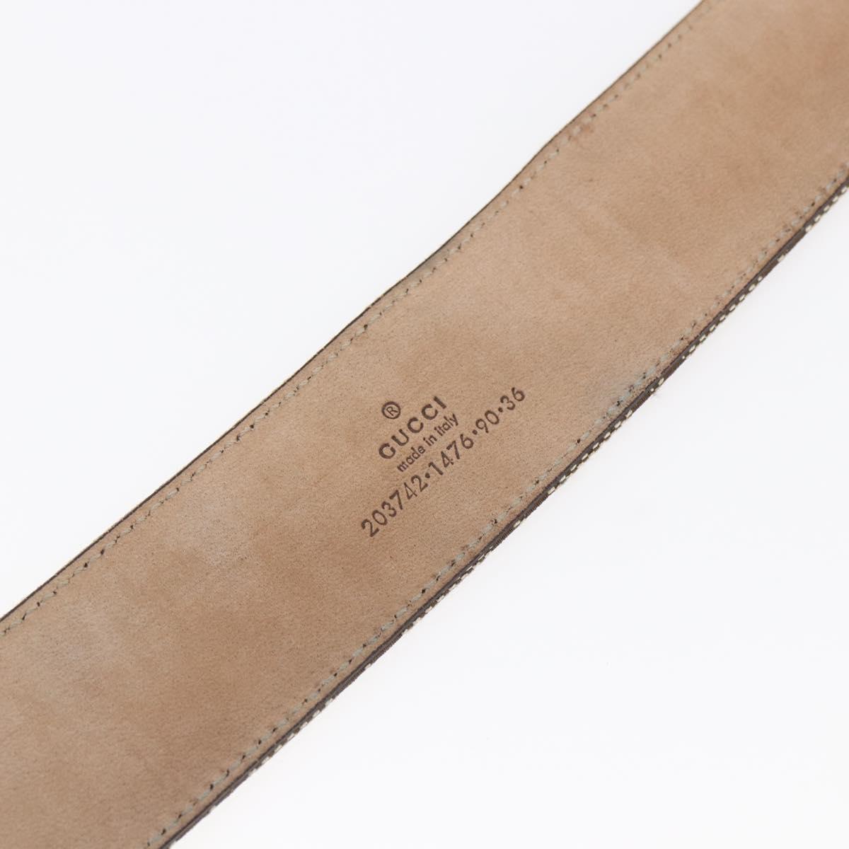 GUCCI GG Canvas Belt 33.5""-37.4"" Beige Auth bs29540