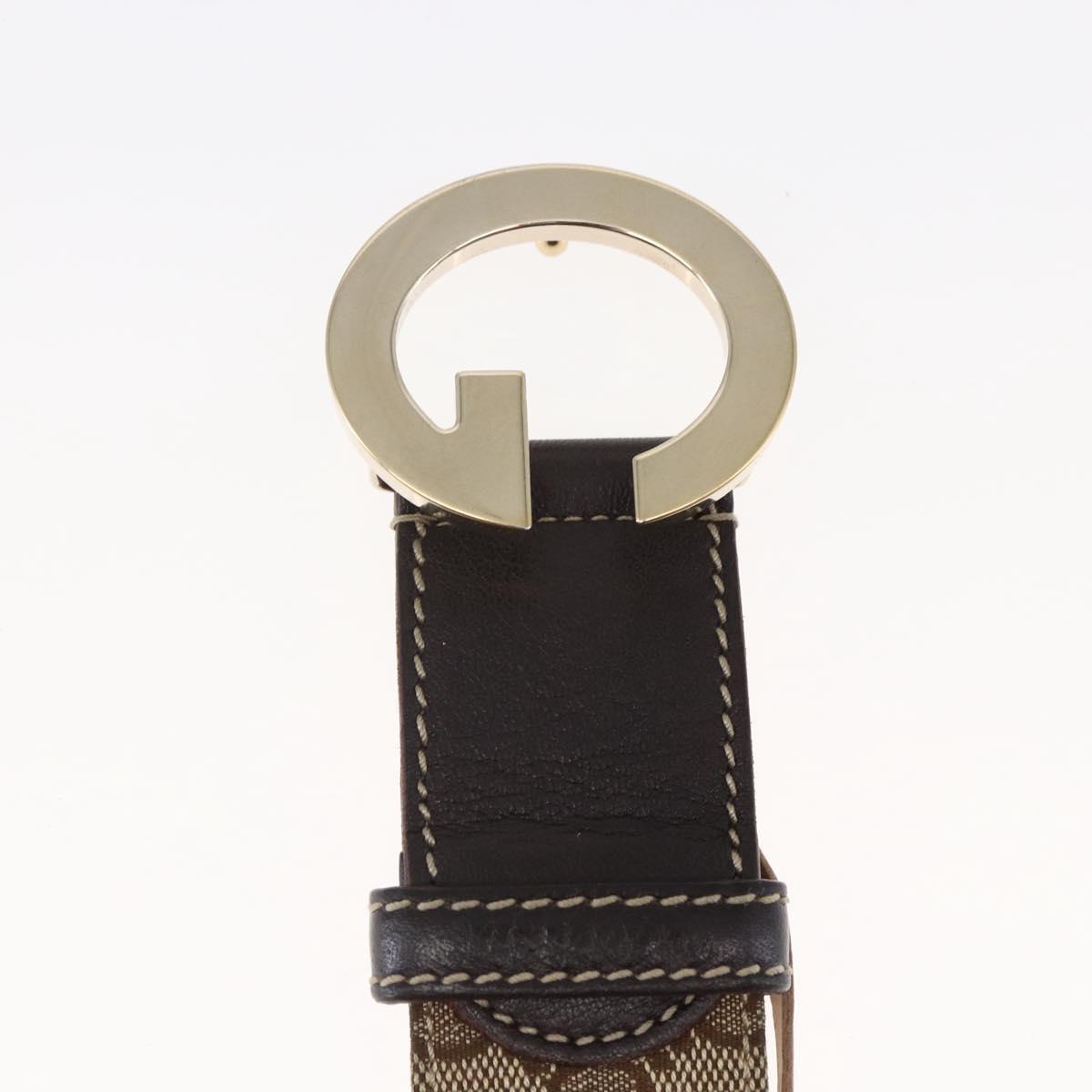 GUCCI GG Canvas Belt 33.5""-37.4"" Beige Auth bs29540