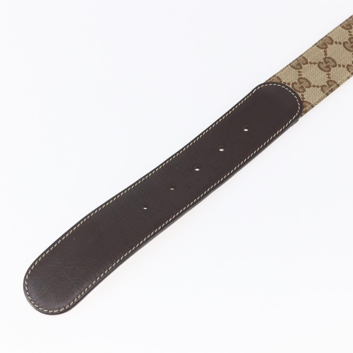 GUCCI GG Canvas Belt 33.5""-37.4"" Beige Auth bs29540