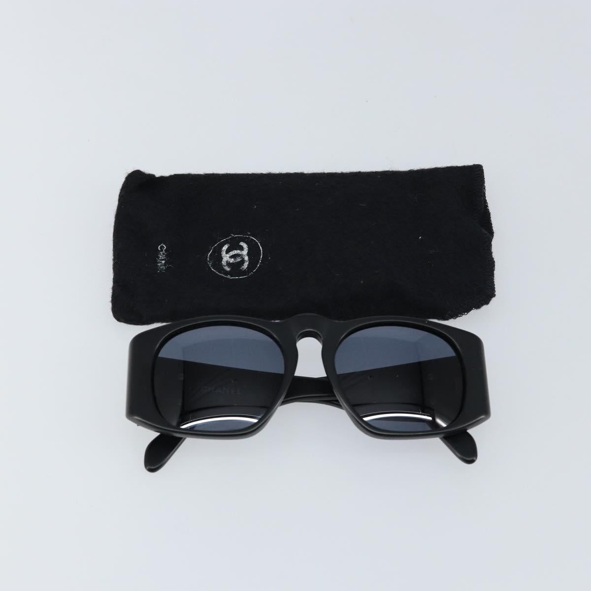 CHANEL COCO Mark Sunglasses plastic Black CC Auth bs29543V