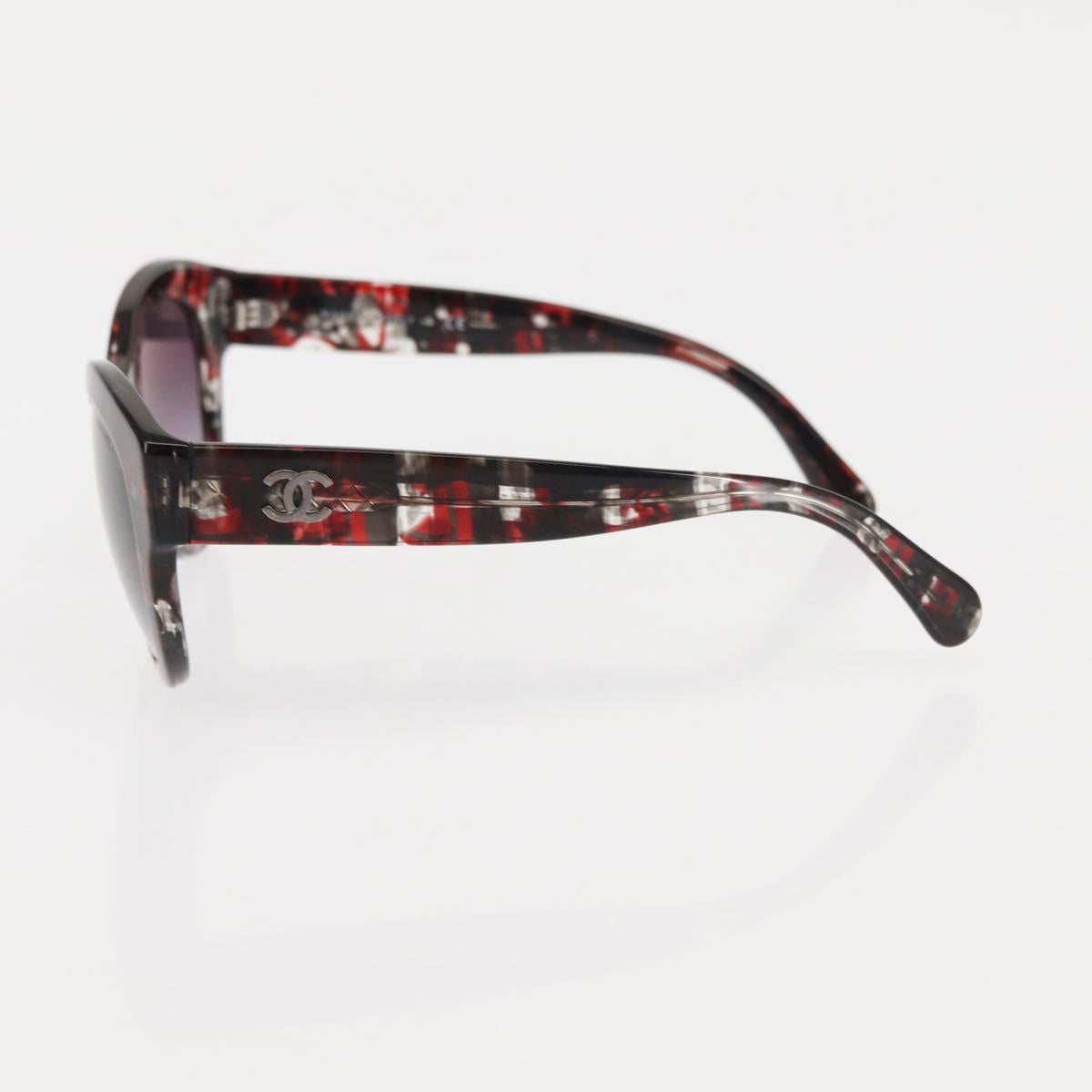 CHANEL COCO Mark Sunglasses plastic 3Set Black CC Auth bs29544