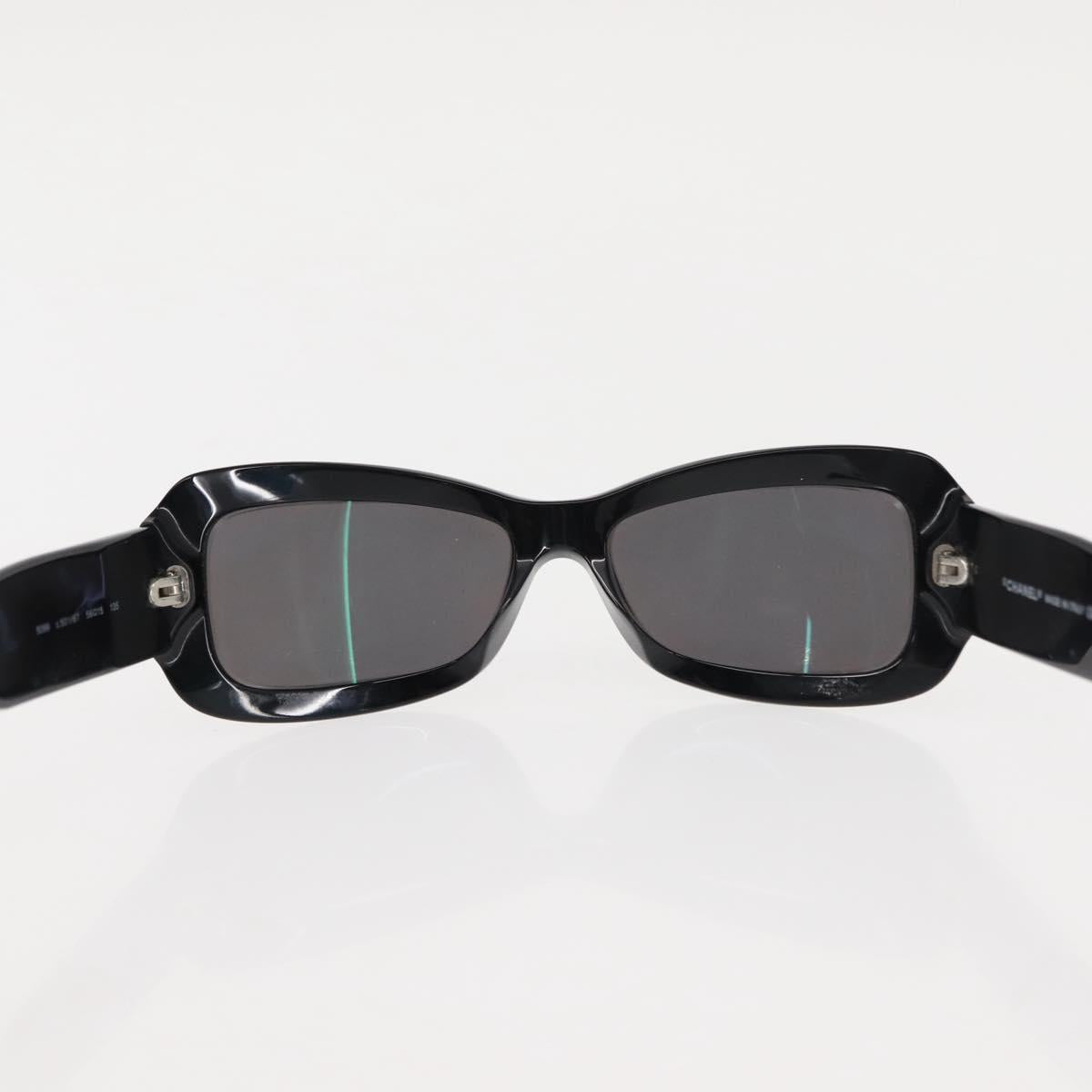 CHANEL COCO Mark Sunglasses plastic 3Set Black CC Auth bs29544