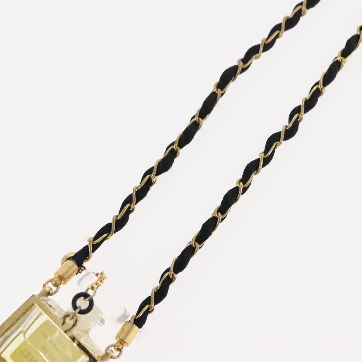 CHANEL Perfume No. 19 Necklace metal Gold CC Auth bs29546